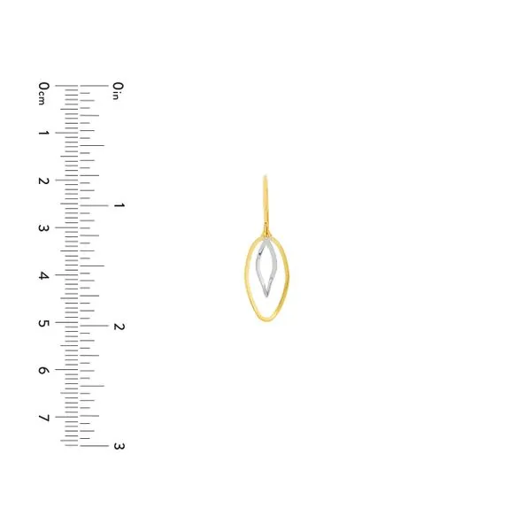 14K YG/WG Polished Oval Wire Dangle S-Hook Earrings Image 4 The Ring Austin Round Rock, TX