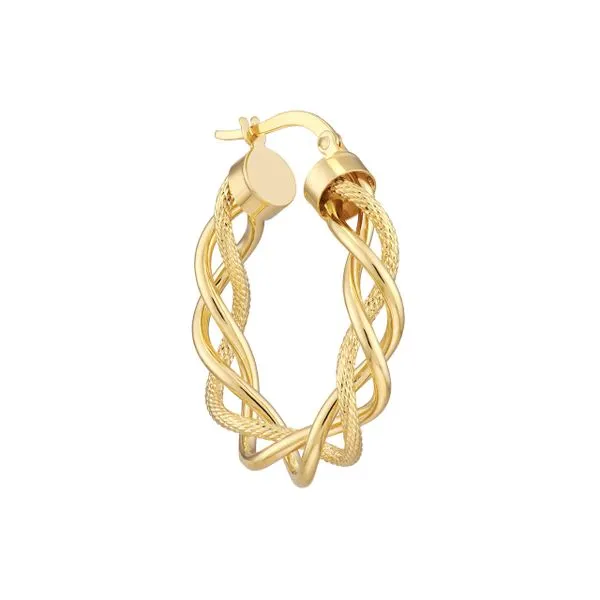14K YG Braided Twist Hoop Earrings Image 3 The Ring Austin Round Rock, TX