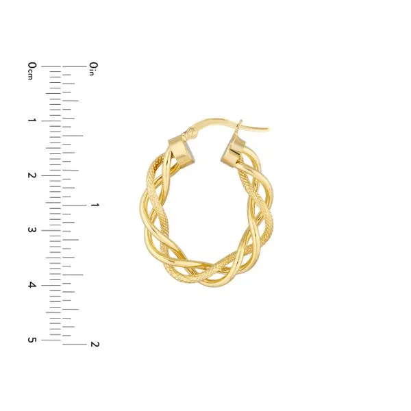 14K YG Braided Twist Hoop Earrings Image 4 The Ring Austin Round Rock, TX