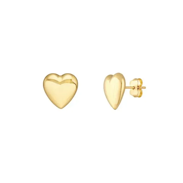 14K YG Polished Puffy Heart Stud Earrings The Ring Austin Round Rock, TX