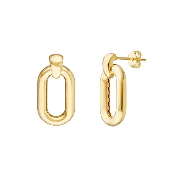 14K YG Oval Dangle Door Knocker Hoop Earrings The Ring Austin Round Rock, TX