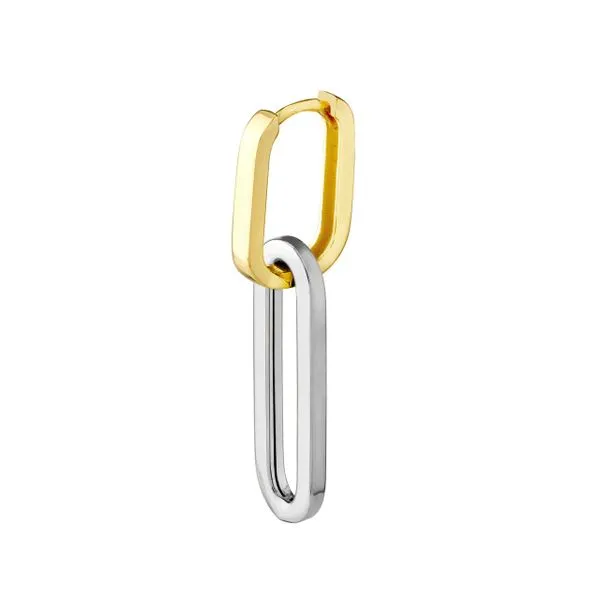 14K YG/WG Paper Clip Hoop Earrings Image 3 The Ring Austin Round Rock, TX