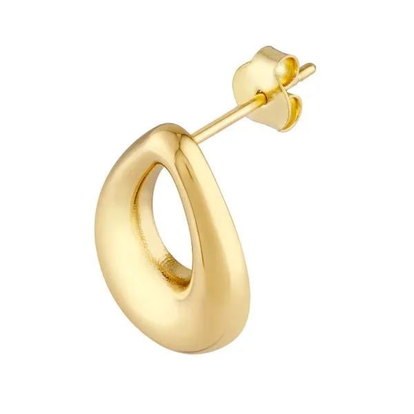 14K YG Puffy Open Polished Teardrop Stud Earrings Image 3 The Ring Austin Round Rock, TX