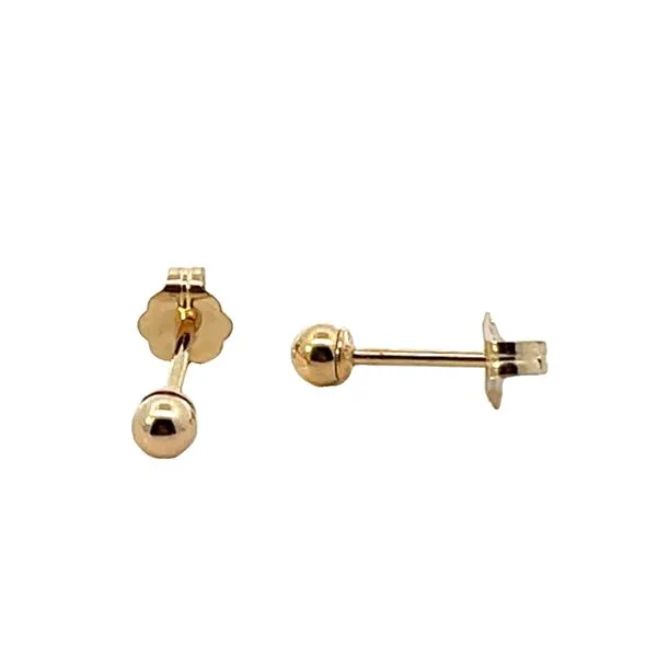 14K YG Round Hollow Polished Ball Stud Earrings 2mm The Ring Austin Round Rock, TX