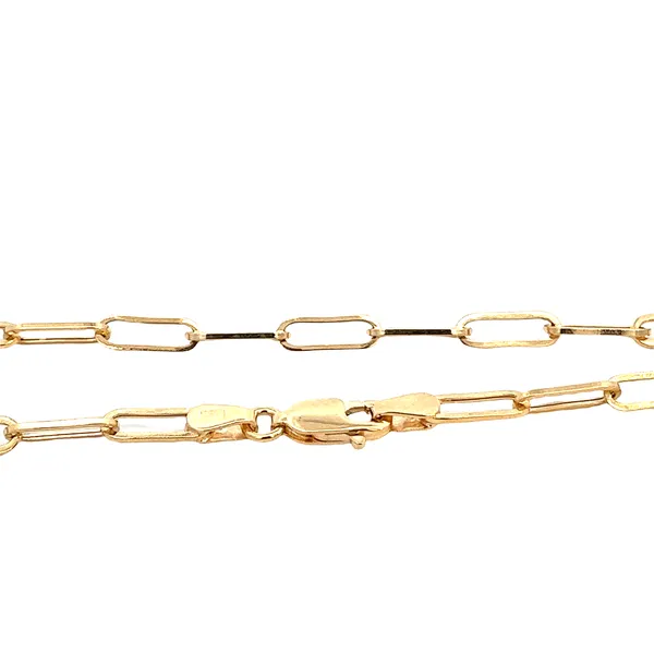 14K YG Hollow Paperclip Bracelet With Lobster Clasp 8.5'' Image 2 The Ring Austin Round Rock, TX