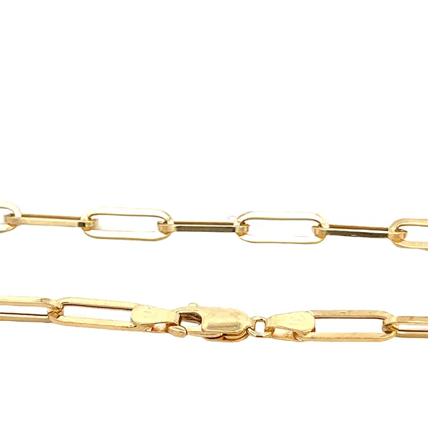 14K YG Solid Paperclip Chain With Lobster Clasp 20'' Image 2 The Ring Austin Round Rock, TX