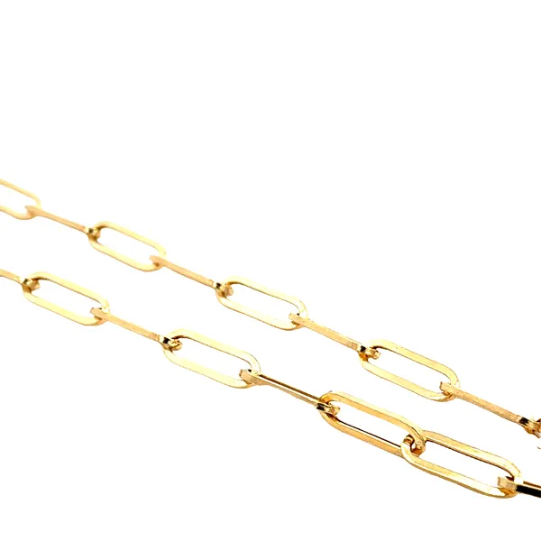 14K YG Large Solid Paperclip Chain With Lobster Clasp 20'' Image 4 The Ring Austin Round Rock, TX