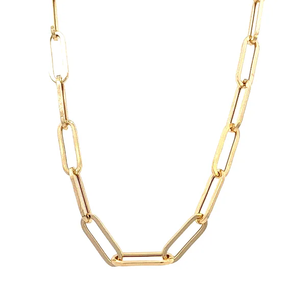 14K YG Large Solid Paperclip Chain With Lobster Clasp 20'' The Ring Austin Round Rock, TX