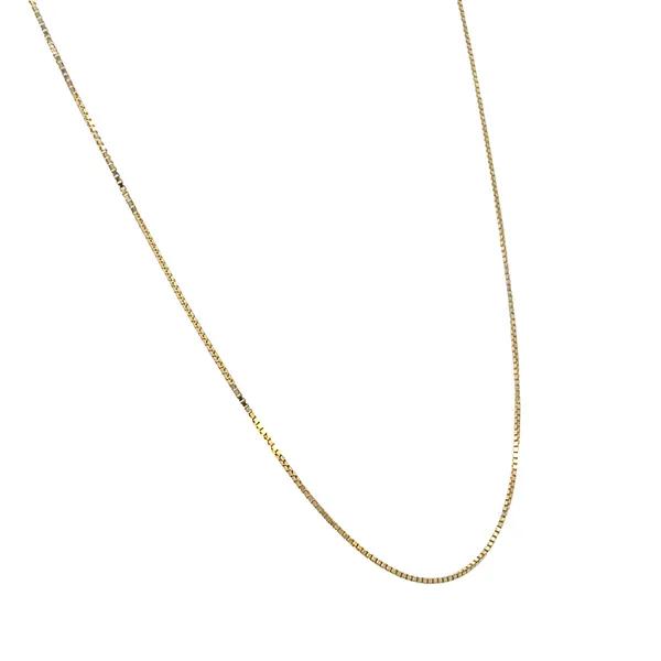 14K YG 0.50mm Box Chain With Spring Ring Clasp 18'' Image 2 The Ring Austin Round Rock, TX