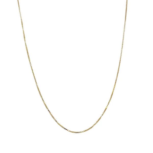 14K YG 0.50mm Box Chain With Spring Ring Clasp 18'' The Ring Austin Round Rock, TX