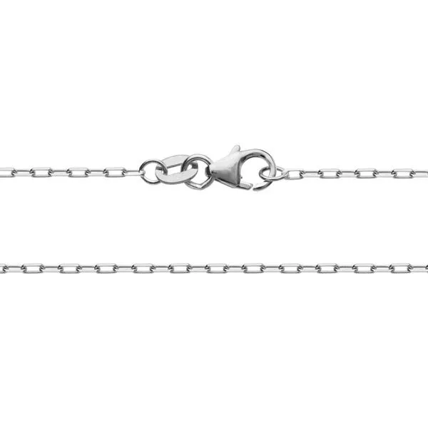 14K WG Diamond Cut Rectangular Cable Chain With Lobster Clasp 18' The Ring Austin Round Rock, TX