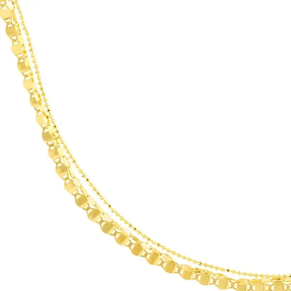 14K YG Valentino Bead Triple Strand Necklace Adjustable Image 2 The Ring Austin Round Rock, TX