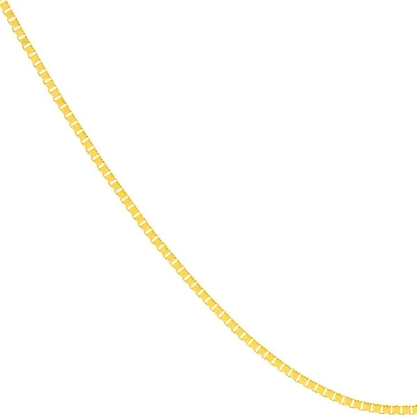 10K YG 0.8mm Box Chain with Slider Bead 22'' Image 2 The Ring Austin Round Rock, TX
