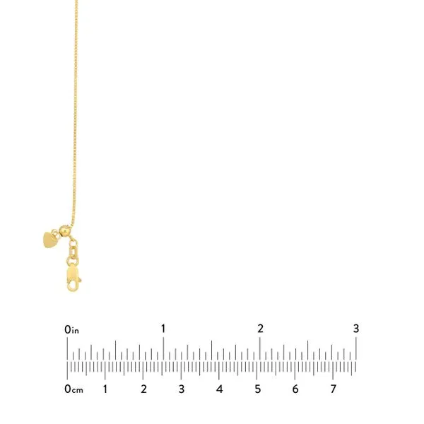 10K YG 0.8mm Box Chain with Slider Bead 22'' Image 4 The Ring Austin Round Rock, TX