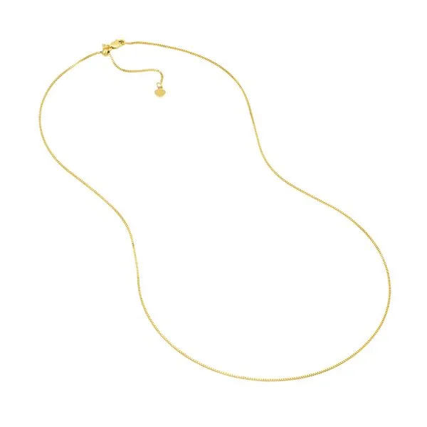 10K YG 0.8mm Box Chain with Slider Bead 22'' The Ring Austin Round Rock, TX