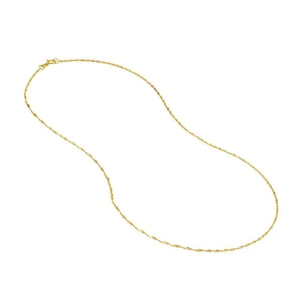 10K YG 1.15mm Singapore Chain With Spring Ring Clasp 18'' Image 2 The Ring Austin Round Rock, TX