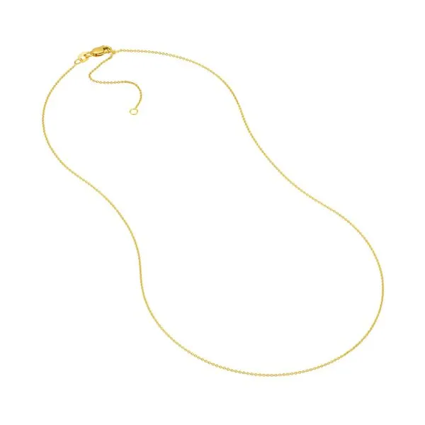 14K YG 0.9mm Adjustable Cable Chain with Lobster Clasp 18'' Image 3 The Ring Austin Round Rock, TX