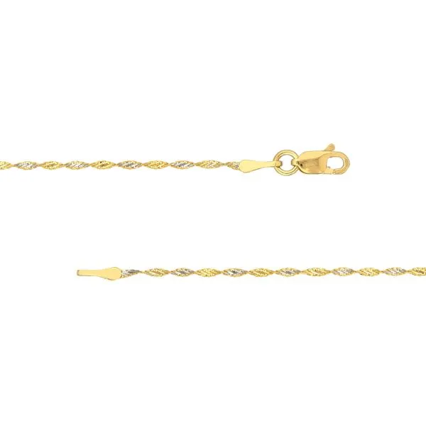14K YG/WG 1.35mm Dorica Chain with Lobster Clasp 18'' Image 4 The Ring Austin Round Rock, TX