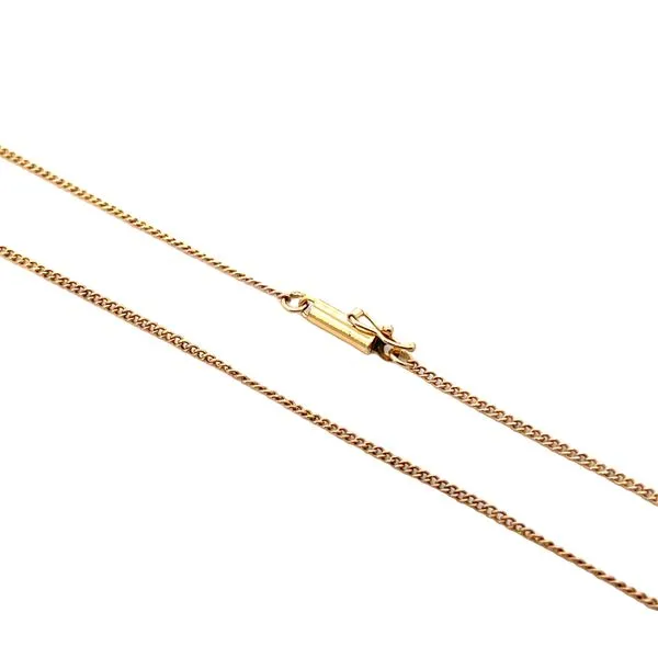 14K YG Flattened Curb Chain 1.50mm With Box Clasp 18'' Image 2 The Ring Austin Round Rock, TX