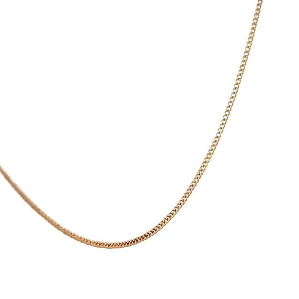 14K YG Flattened Curb Chain 1.50mm With Box Clasp 18'' Image 3 The Ring Austin Round Rock, TX