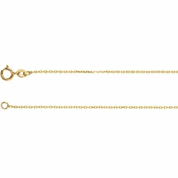14K Yellow Gold 1.25mm Cable Chain 18'' The Ring Austin Round Rock, TX