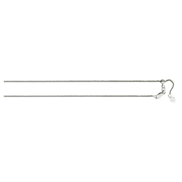 14K White Gold 0.80mm Wheat Chain Adjustable 22'' The Ring Austin Round Rock, TX