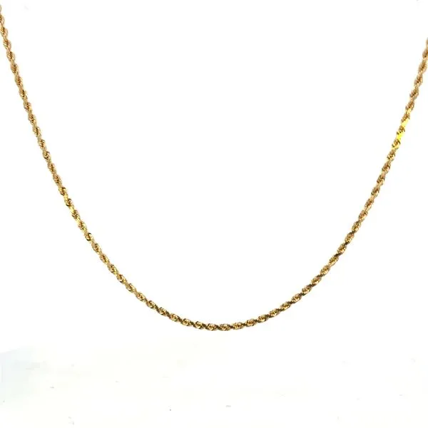 14K Yellow Gold 1.80mm Solid Rope Chain Necklace Image 3 The Ring Austin Round Rock, TX