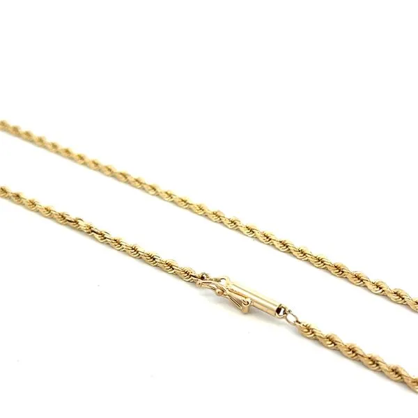 14K Yellow Gold 1.80mm Solid Rope Chain Necklace The Ring Austin Round Rock, TX
