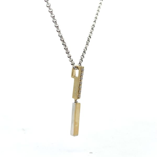 925 Sterling Silver and 14K Yellow Gold Mined Diamond Pave Necklace Image 2 The Ring Austin Round Rock, TX