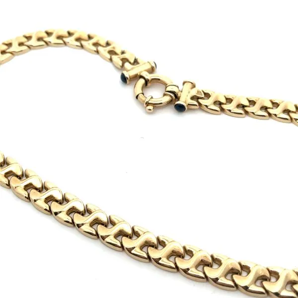 14K YG Hollow Fancy Necklace With x-Large Clasp The Ring Austin Round Rock, TX