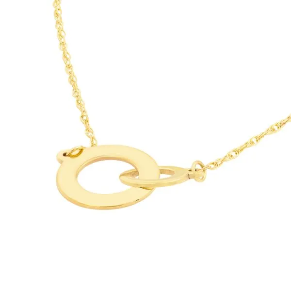 14K YG Polished Interlocked Circles Necklace Image 2 The Ring Austin Round Rock, TX