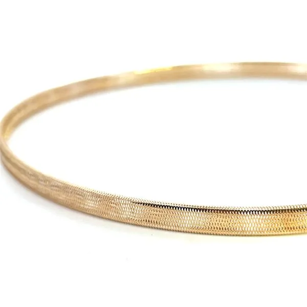 14K Italian Yellow Gold 6mm Wide Woven Hollow Stretch Choker Necklace 14'' -16'' The Ring Austin Round Rock, TX