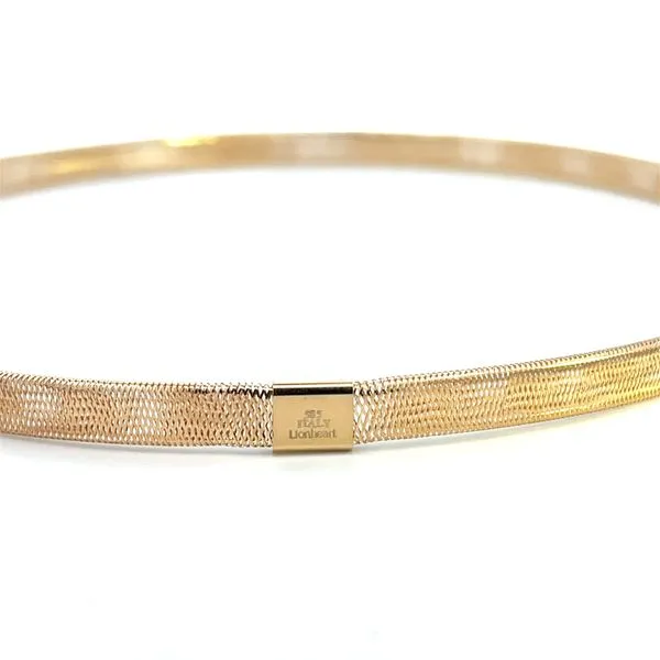 14K Italian Yellow Gold 6mm Wide Woven Hollow Stretch Choker Necklace 14'' -16'' Image 2 The Ring Austin Round Rock, TX