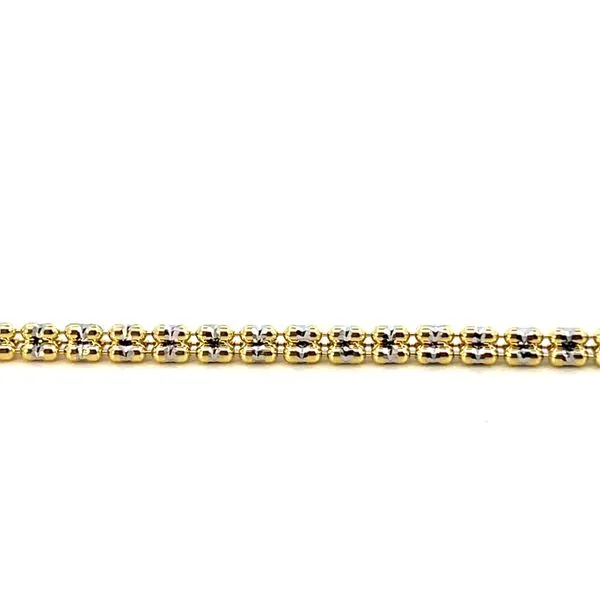 14K Yellow/White Gold Double Strand Ice Chain Bracelet The Ring Austin Round Rock, TX