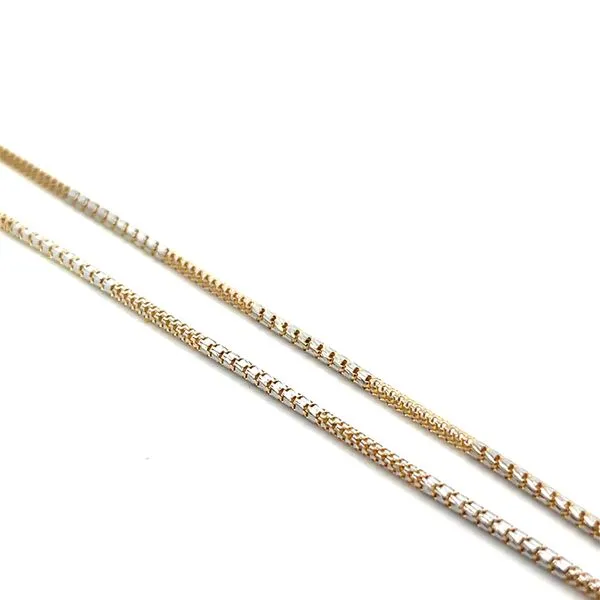 14K Yellow/White Gold 1.50mm Round Box Chain Necklace Image 2 The Ring Austin Round Rock, TX