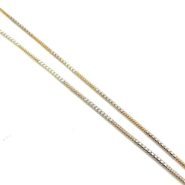 14K Yellow/White Gold 1.50mm Round Box Chain Necklace Image 3 The Ring Austin Round Rock, TX