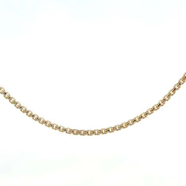 14K Yellow/White Gold 1.80mm Solid Venetian Box Chain Necklace Image 4 The Ring Austin Round Rock, TX