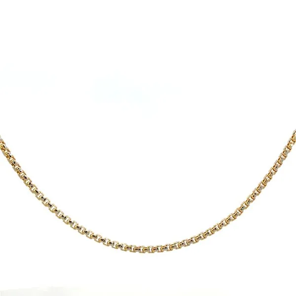 14K Yellow/White Gold 1.80mm Solid Venetian Box Chain Necklace The Ring Austin Round Rock, TX
