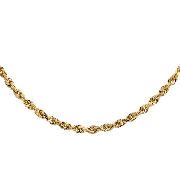 3mm 14K Yellow Gold Solid Rope Chain With Lobster Clasp 20'' The Ring Austin Round Rock, TX