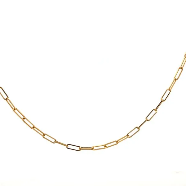 14K Yellow Gold 0.50x6.00mm Paper Clip Chain Necklace The Ring Austin Round Rock, TX