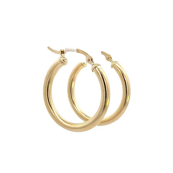 14K YG 25x3mm Hollow Hoop Earrings The Ring Austin Round Rock, TX