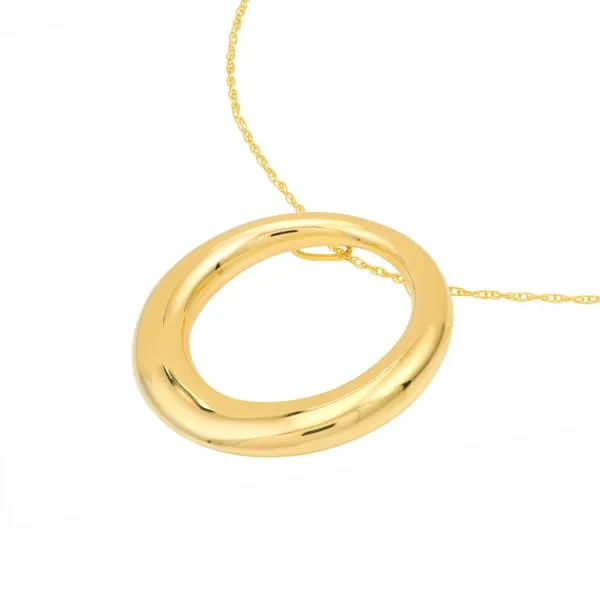 14K YG Polished Hollow 3D Circle Pendant Necklace Image 2 The Ring Austin Round Rock, TX