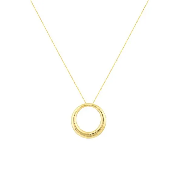 14K YG Polished Hollow 3D Circle Pendant Necklace The Ring Austin Round Rock, TX