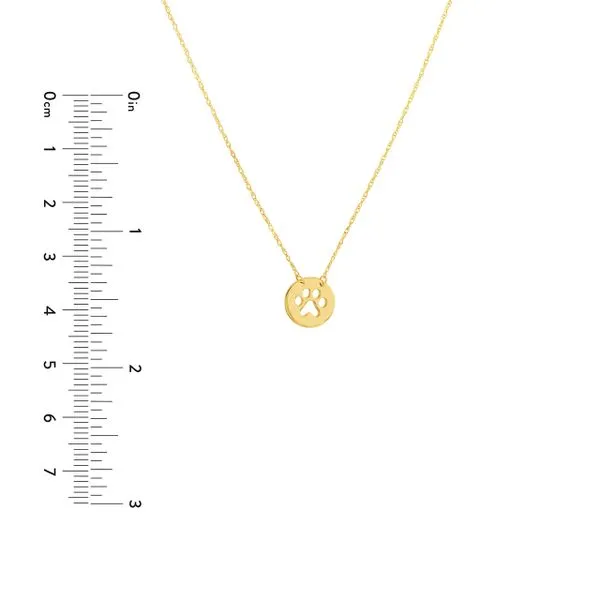 14K YG Circle Paw Print Cut Out Disc Pendant Necklace Image 5 The Ring Austin Round Rock, TX