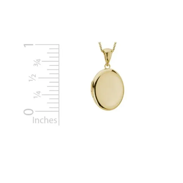 14K YG  Engravable Polished Hinged Locket Necklace With Bale 16-18'' Image 2 The Ring Austin Round Rock, TX