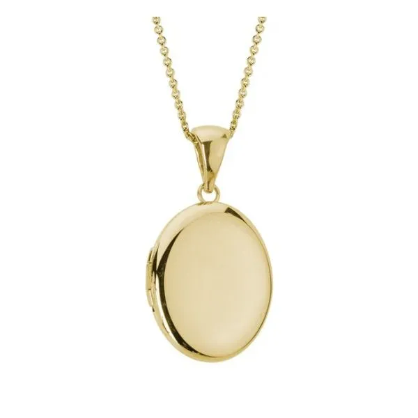 14K YG  Engravable Polished Hinged Locket Necklace With Bale 16-18'' The Ring Austin Round Rock, TX