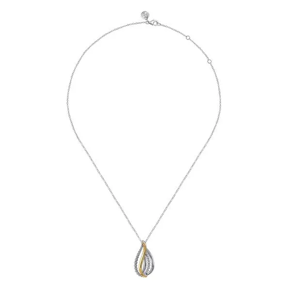 925 Sterling Silver and 14K Yellow Gold Bujukan Multiple Row Teardrop Pendant Necklace Image 2 The Ring Austin Round Rock, TX
