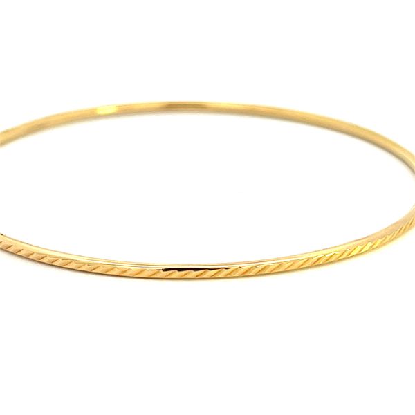 18K YG Diamond Cut Thin Bangle The Ring Austin Round Rock, TX