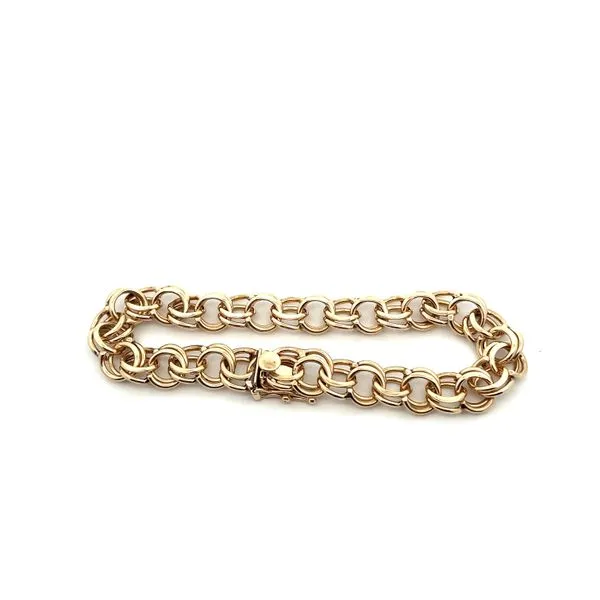 14K YG Double Link Bracelet With box Clasp 7'' The Ring Austin Round Rock, TX