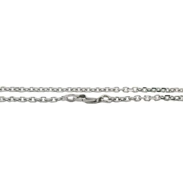 14K WG Diamond Cut Cable Chain Bracelet With Lobster Clasp 7'' Image 2 The Ring Austin Round Rock, TX